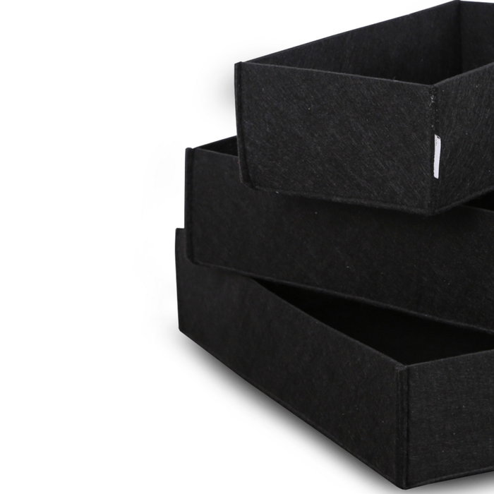 Aberto Design 6272 Set Organizador Escritorio Fieltro Negro 3 Piezas